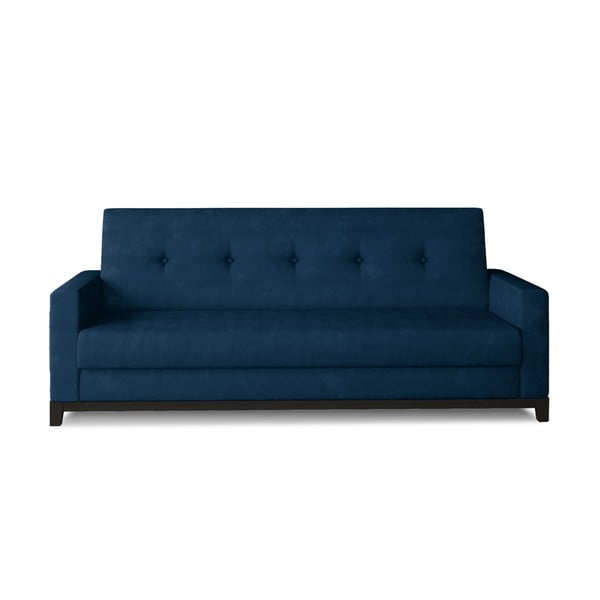 Niebieska aksamitna rozkładana/ze schowkiem sofa 216 cm Selene – ELTAP