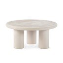 Kremowy okrągły stolik w dekorze kamienia ø 80 cm Iriel – MOME