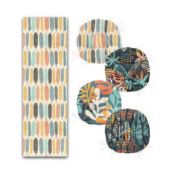 Zestaw poduszek na krzesła i bieżnika 5 szt. Long Leaves – Mila Home