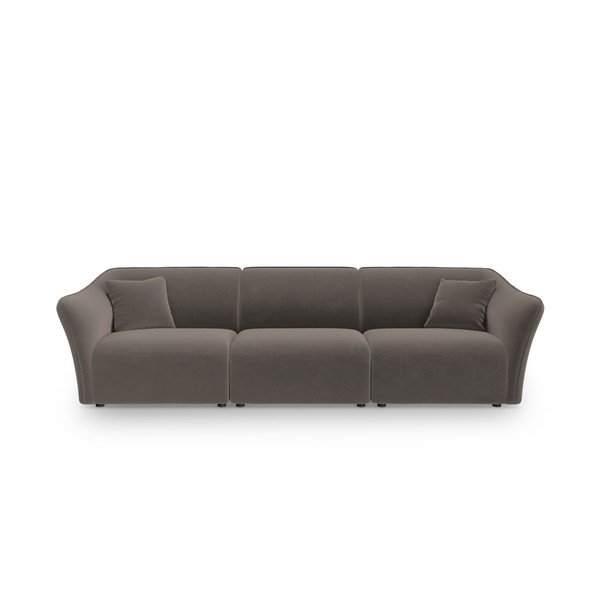 Brązowa aksamitna sofa 292 cm Tokyo – Cosmopolitan Design