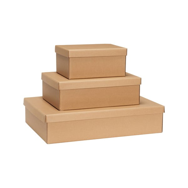 Kartonowe pojemniki zestaw 3 szt. z pokrywką zestaw 3 szt. 44x31x10 cm Storeit – Hübsch