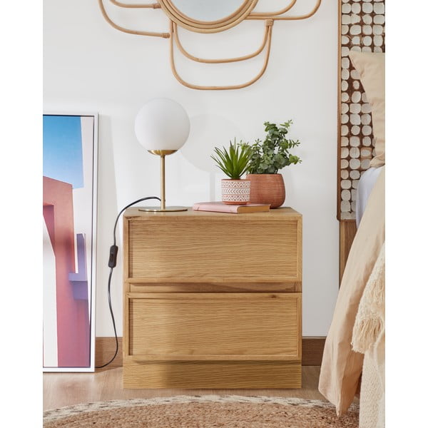 Lampa stołowa w kolorze złota z metalowym kloszem (wys. 28 cm) Mahala – Kave Home-image-3