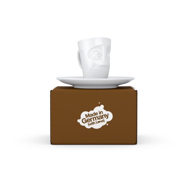 Biała rozczarowana porcelanowa filiżanka do espresso ze spodkiem 58products, 80 ml-image-1