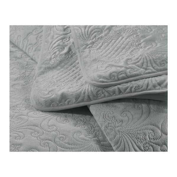 Jasnoszara narzuta z mikroperkalu z poszewką na poduszkę Dreamhouse Velvet Clara, 180x250 cm-image-3