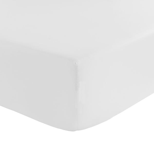 Białe elastyczne prześcieradło HF Living Basic, 105x200 cm
