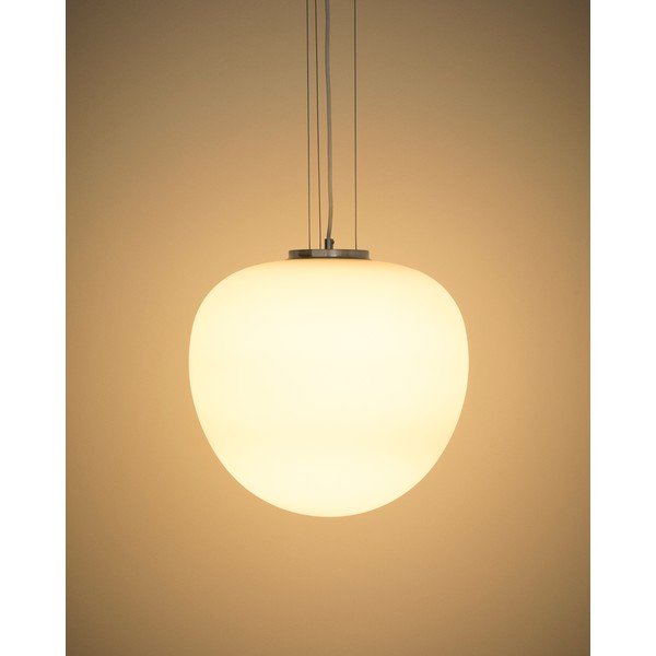Biała lampa wisząca ze szklanym kloszem ø 40 cm Ardali – Kave Home-image-1