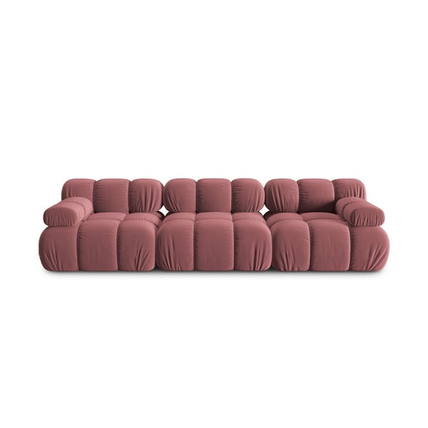 Różowa aksamitna sofa 282 cm Bellis – Micadoni Home