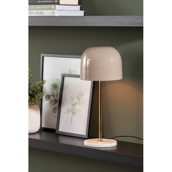 Kremowa lampa stołowa z metalowym kloszem (wysokość 50 cm) Manta – Leitmotiv-image-1