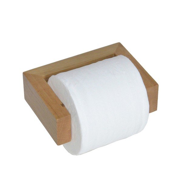 Uchwyt ścienny na papier toaletowy z drewna dębowego Wireworks Mezza-image-1