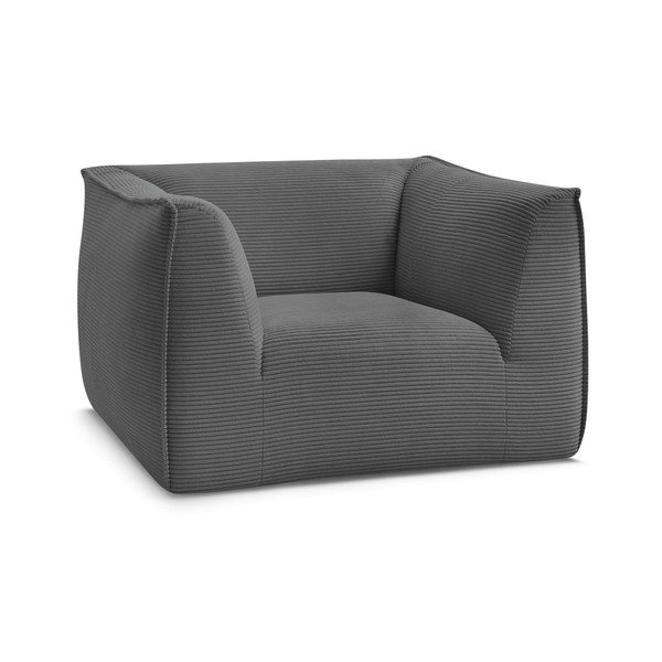 Ciemnoszary sztruksowy fotel Giorgia – Bobochic Paris