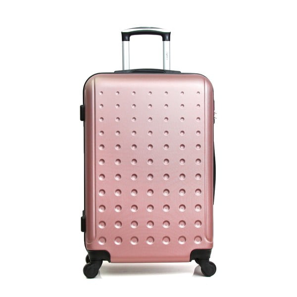 Różowa walizka na kółkach Hero Taurus, 39 l