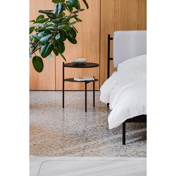 Czarna szafka nocna z blatem w dekorze dębu Tu – noo.ma-image-2