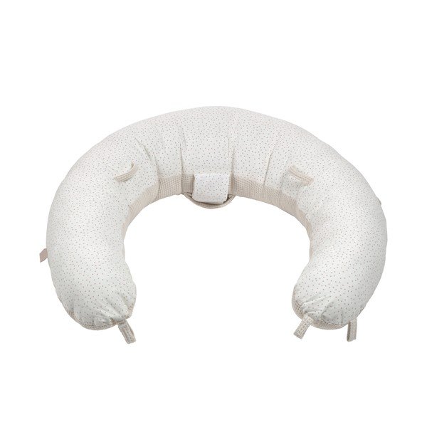 Biało-żółta poduszka do karmienia z bawełny organicznej Kave Home Madinna, dł. 135-image-3