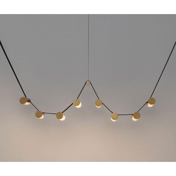 Aluminiowa lampa wisząca LED ze ściemniaczem w kolorze mosiądzu ze szklanym kloszem Luma – Nova Luce-image-4