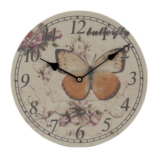 Zegar naścienny Butterfly, 29 cm