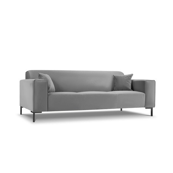 Jasnoszara aksamitna sofa Cosmopolitan Design Siena-image-3