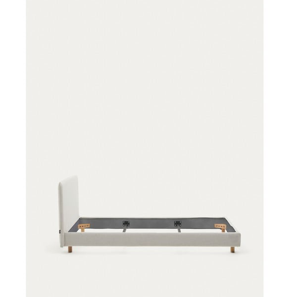 Szare tapicerowane łóżko jednoosobowe bez stelaża 90x200 cm Valma – Kave Home-image-2