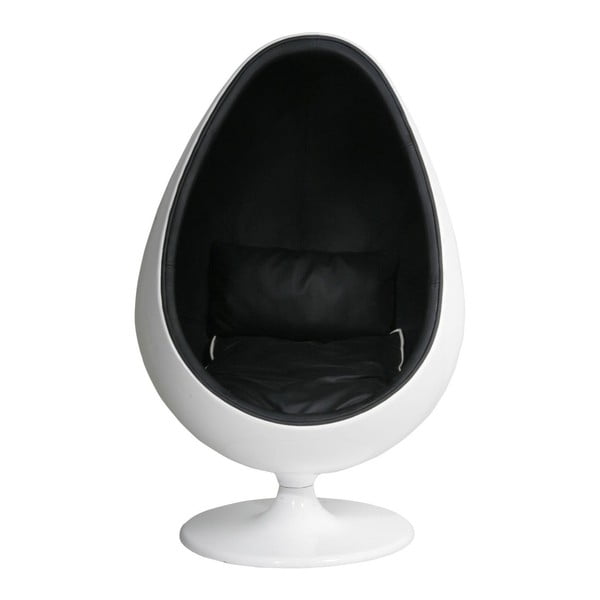 Czarny fotel obrotowy skórzany Kare Design Eye Ball