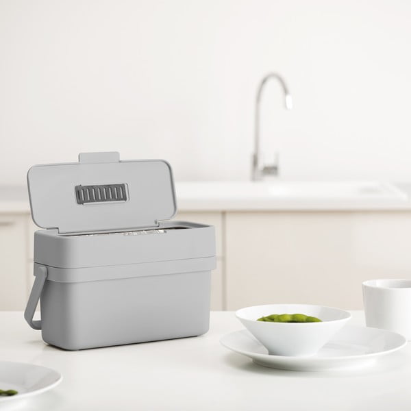 Szary pojemnik na odpadki organiczne 4 l Duo – Joseph Joseph-image-1