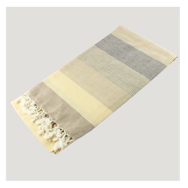 Ręcznik hammam Strip Style Beige, 90x180 cm