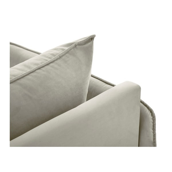 Beżowy aksamitny szezlong z podłokietnikiem po prawej stronie Cosmopolitan Design Vienna-image-4