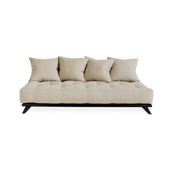 Sofa z lnianym obiciem Karup Design Senza Black/Linen