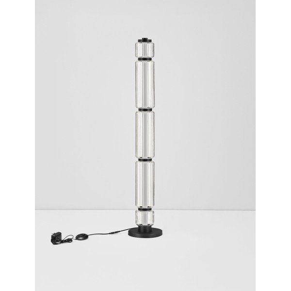 Szklana lampa stojąca LED w kolorze matowej czerni (wysokość 123 cm) Liesa – Nova Luce-image-4