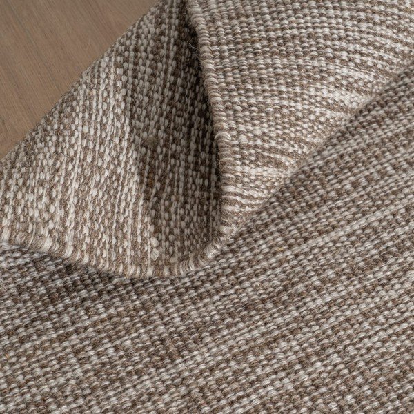 Brązowy dwustronny dywan z mieszanki wełny 80x150 cm – Ixia-image-2