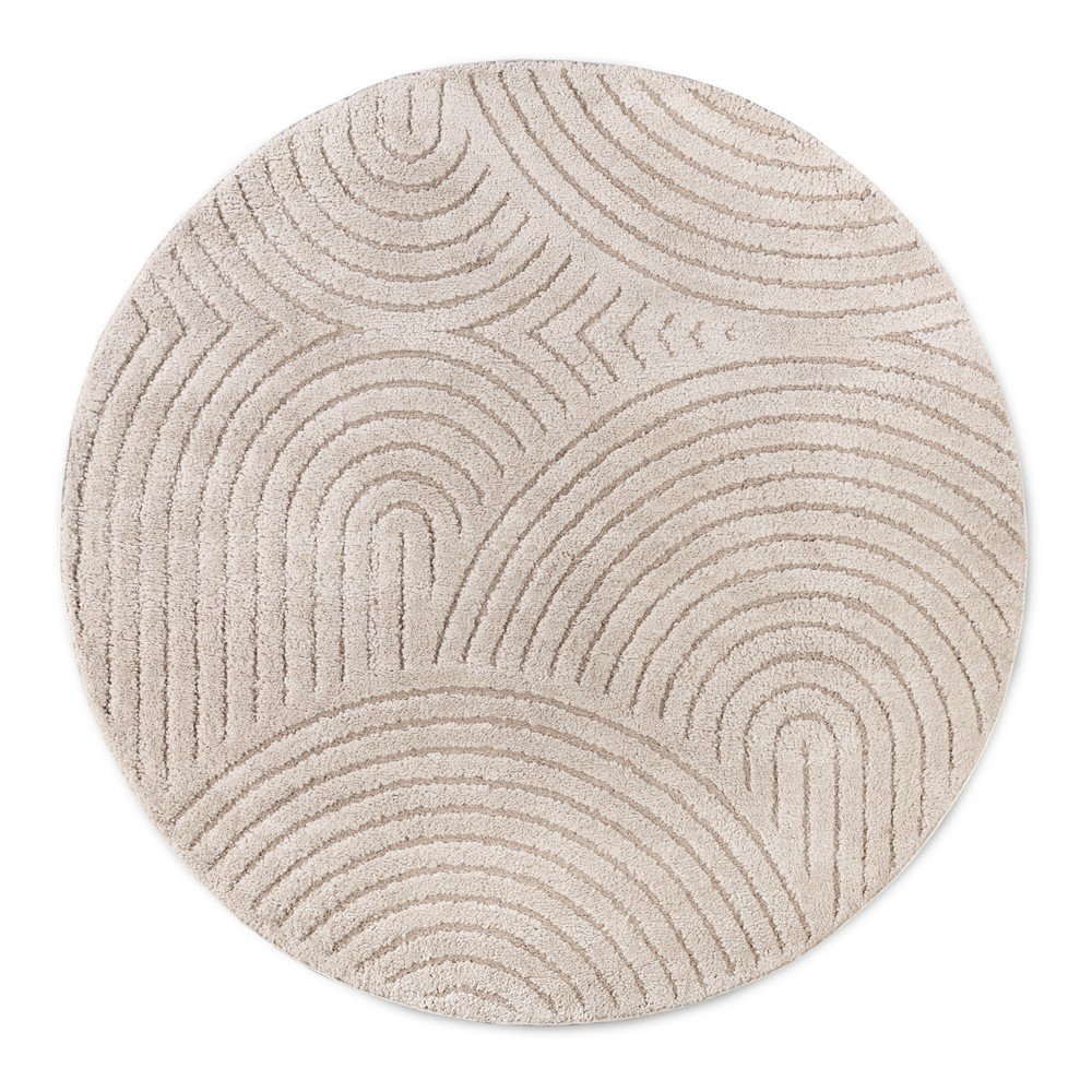 Beżowy okrągły dywan ø 200 cm Panglao New York Taupe – Elle Decoration (zdjęcie 8)