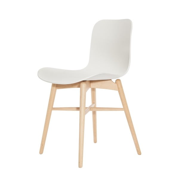 Białe krzesło bukowe do jadalni NORR11 Langue Natural