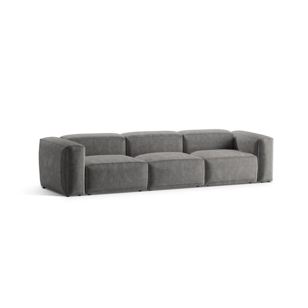 Jasnoszara sztruksowa sofa 364 cm Bergamo – Cosmopolitan Design-image-2
