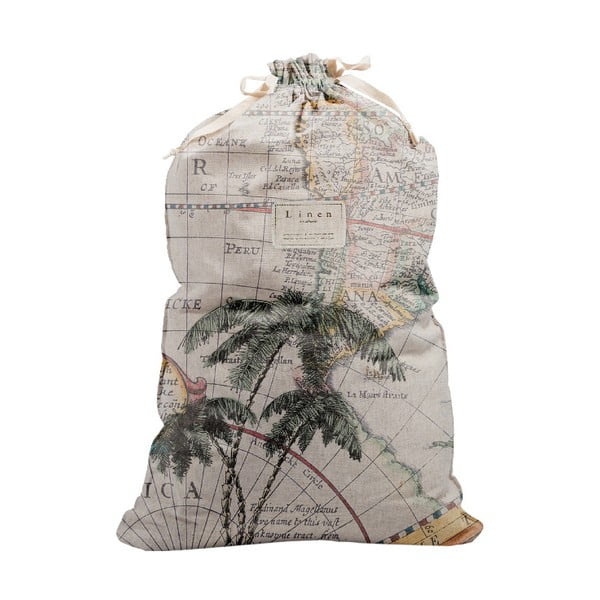 Worek na pranie z domieszką lnu Really Nice Things Bag Palm Trees, wys. 75 cm