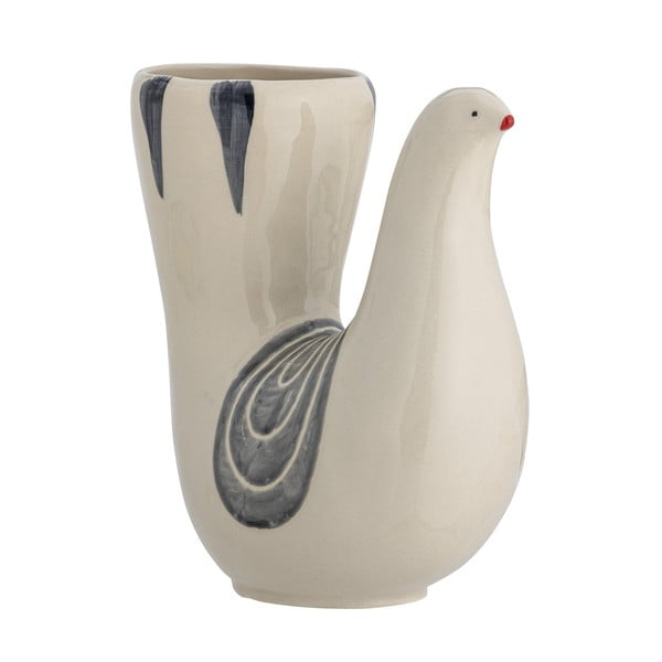 Kremowy kamionkowy ręcznie malowany wazon (wysokość 19 cm) Trudy – Bloomingville-image-3