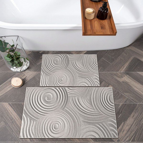 Jasnoszare dywaniki łazienkowe zestaw 2 szt. 60x100 cm – Foutastic-image-4