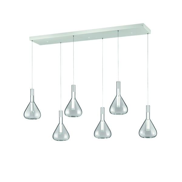 Biała lampa wisząca LED ze szklanym kloszem Cipera – CINQUE-image-1