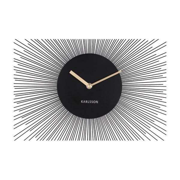 Czarny zegar ścienny Karlsson Peony, ø 45 cm-image-2