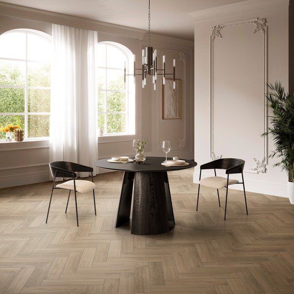 Okrągły stół z czarnym blatem ø 120 cm Zuri – MOME-image-1