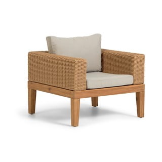 Krzesło ogrodowe z beżową poduszką Kave Home Acae