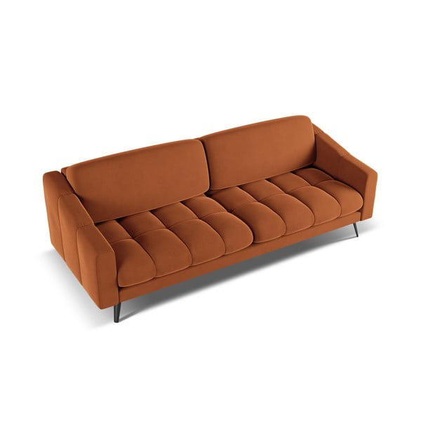 Pomarańczowa aksamitna sofa 238 cm Nalu – Makamii-image-3