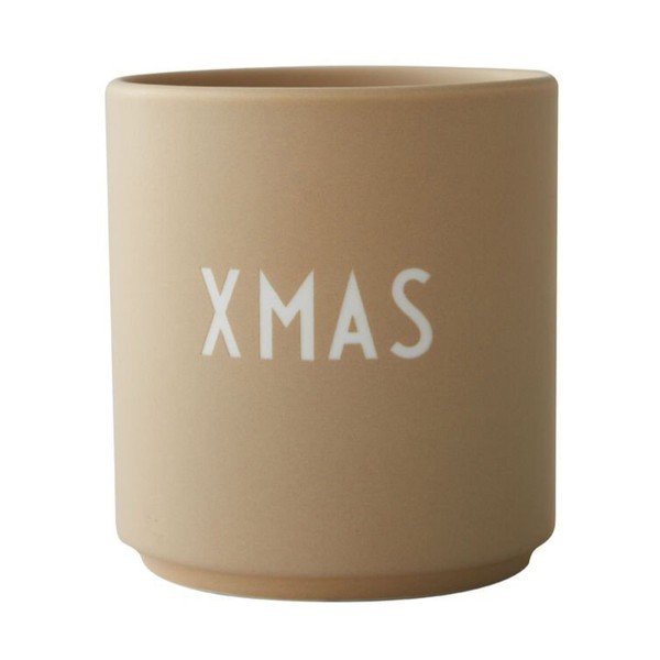Beżowy kubek z imitacji porcelany Design Letters Favourite, 0,25 l