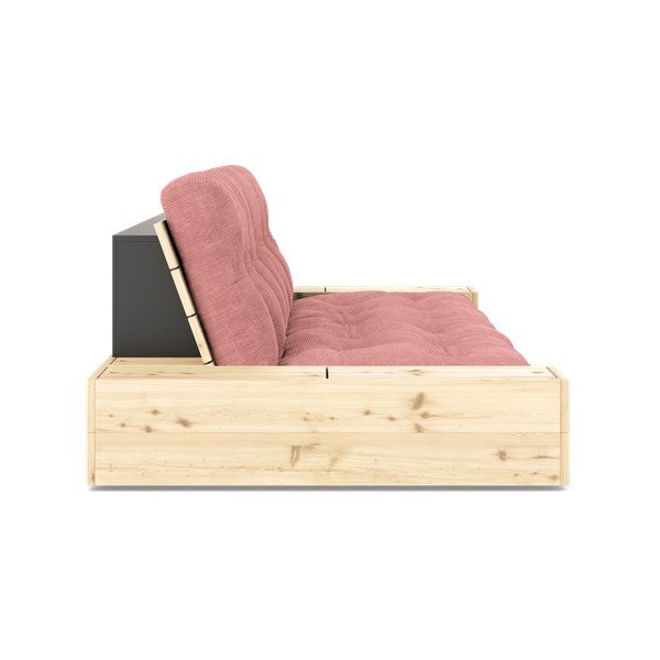 Różowa sztruksowa rozkładana sofa 244 cm Base – Karup Design-image-3