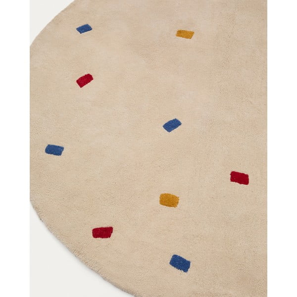 Kremowy bawełniany dywan dziecięcy ø120 cm Luli – Kave Home-image-3