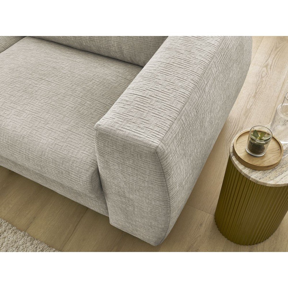 Beżowa rozkładana sofa do spania z tkaniny szenilowej 240 cm Hugo – Bobochic Paris (zdjęcie 8)