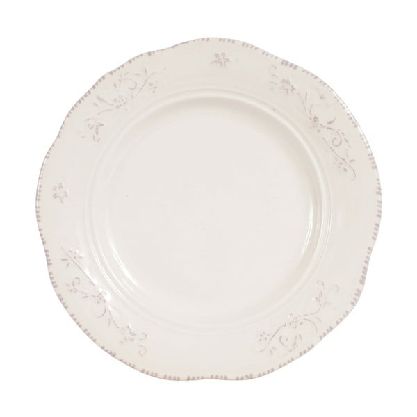Biały talerz deserowy Comptoir de Famille Lise, 19,5 cm