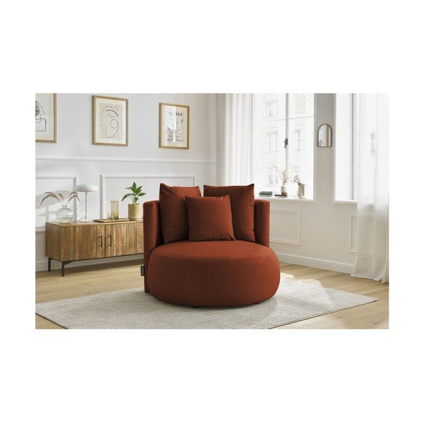 Pomarańczowy aksamitny fotel Cesar – Bobochic Paris-image-1