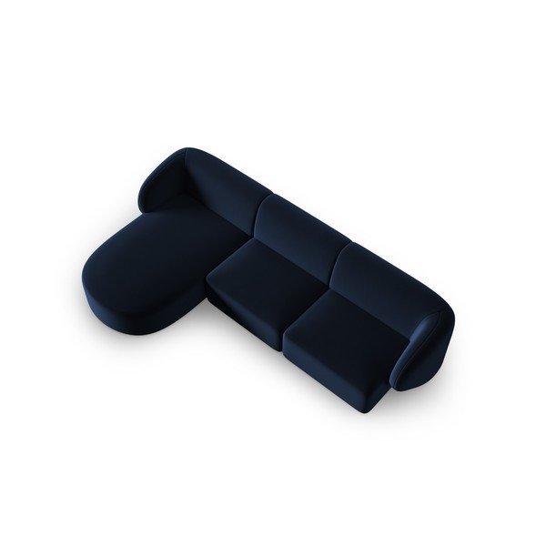 Niebieski aksamitny narożnik (lewostronny/z szezlongiem) Paolo – Milo Casa-image-2