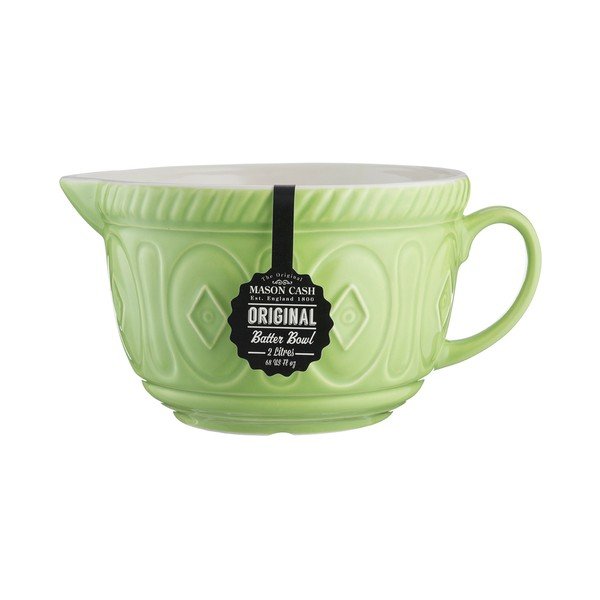 Jasnozielona miska kamionkowa z miarką i dziubkiem Mason Cash Batter, 2 l-image-1