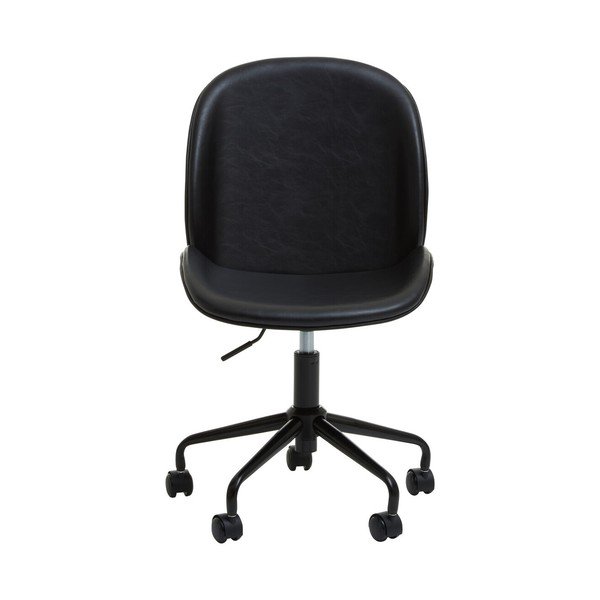 Czarne krzesło biurowe z imitacji skóry Clinton – Premier Housewares-image-2