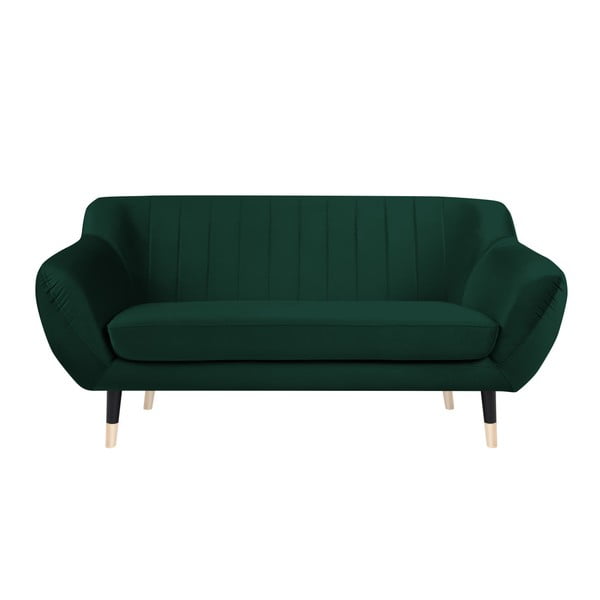 Zielona sofa z czarnymi nogami Mazzini Sofas Benito, 158 cm