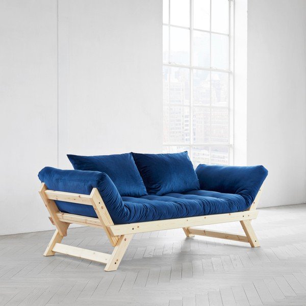 Wielofunkcyjna sofa Karup Bebop Natural/Velvet Navy-image-1